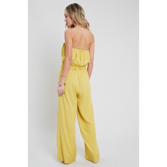 Katie Strapless Jumpsuit - Mustard - Picture 3 of 5
